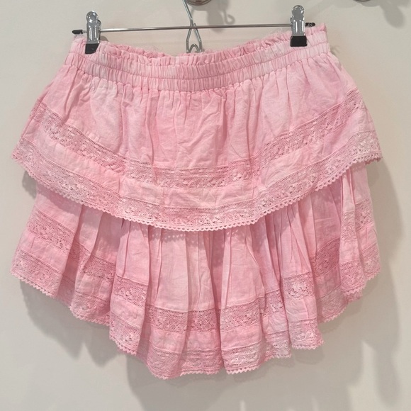 LoveShackFancy Ruffled Mini Heritage Skirt - Peony Pink - Picture 4 of 6